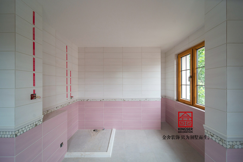 石家莊別墅裝修原河名墅施工現場