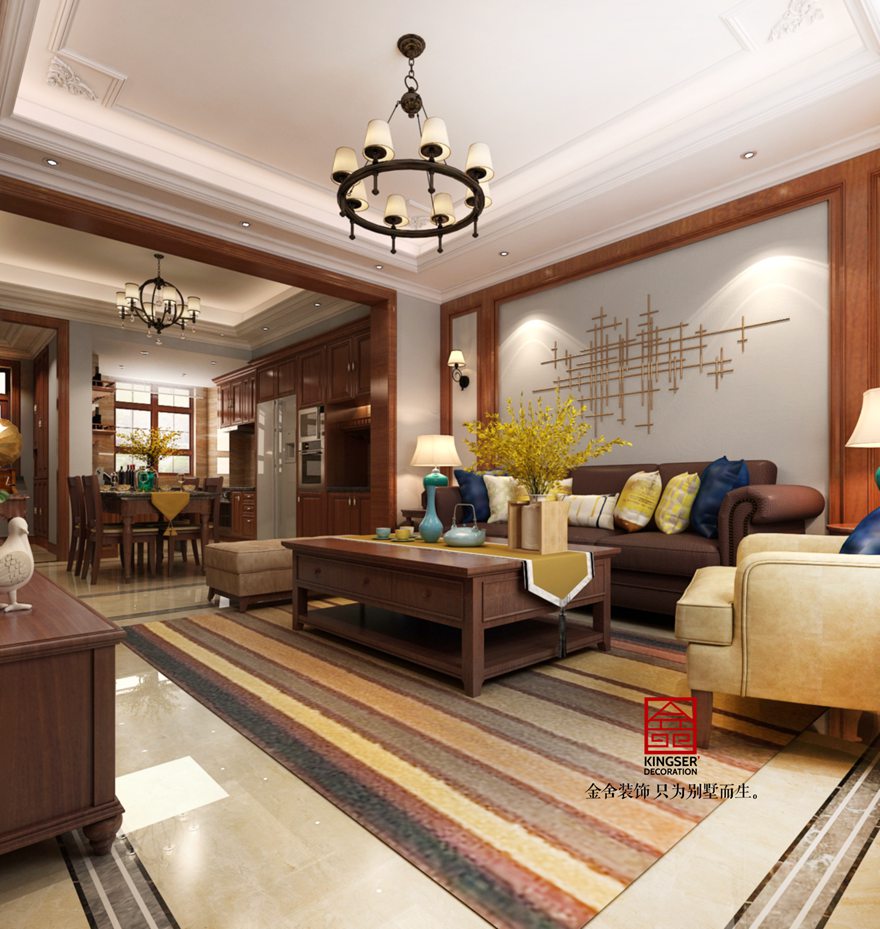 西山林語190平米美式風(fēng)格裝修效果圖