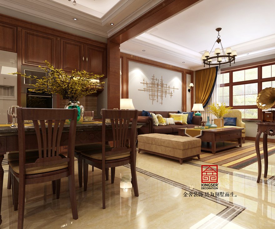 西山林語190平米美式風(fēng)格裝修效果圖