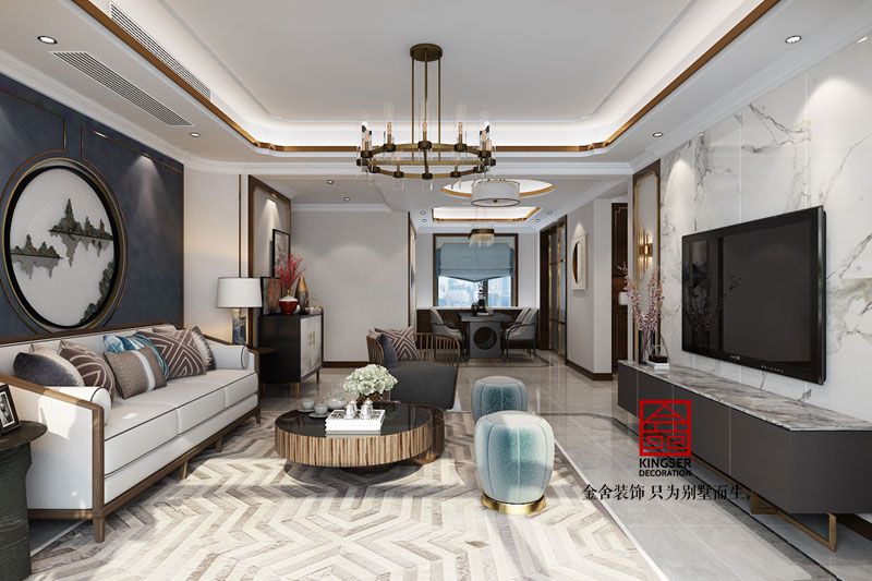 國賓壹號139平米新中式風格裝修效果圖