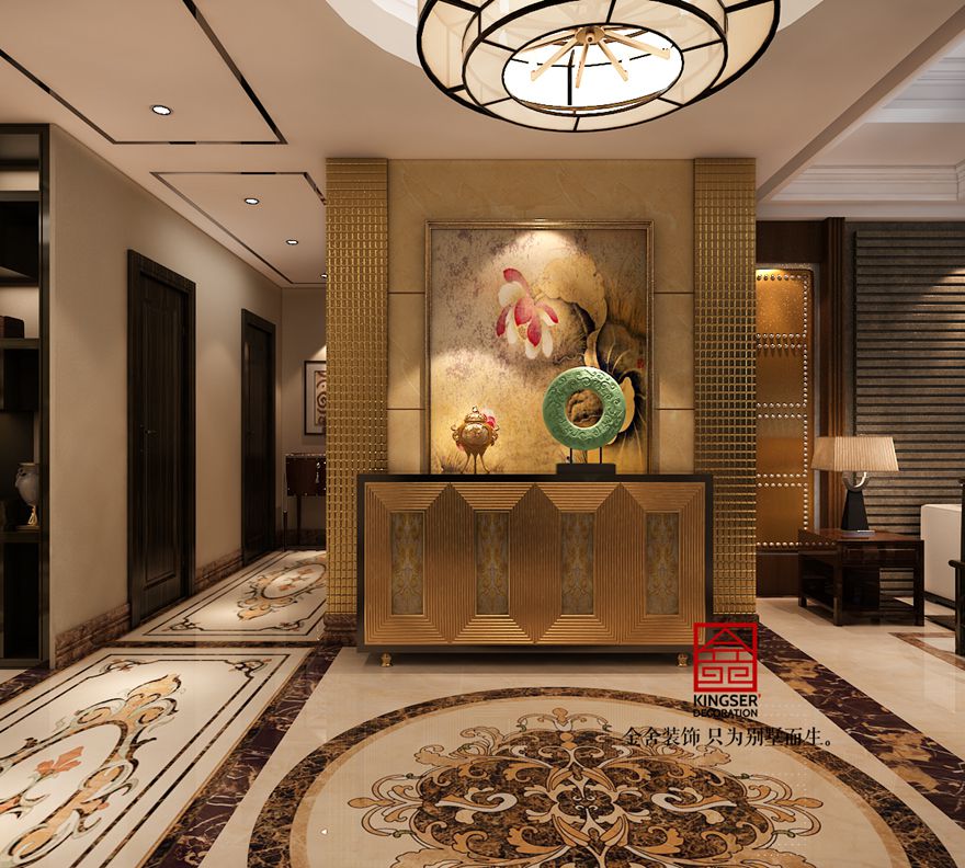 新源燕府裝修-中式風格-玄關