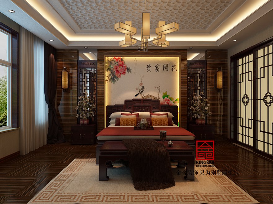新源燕府裝修-中式風格-臥室