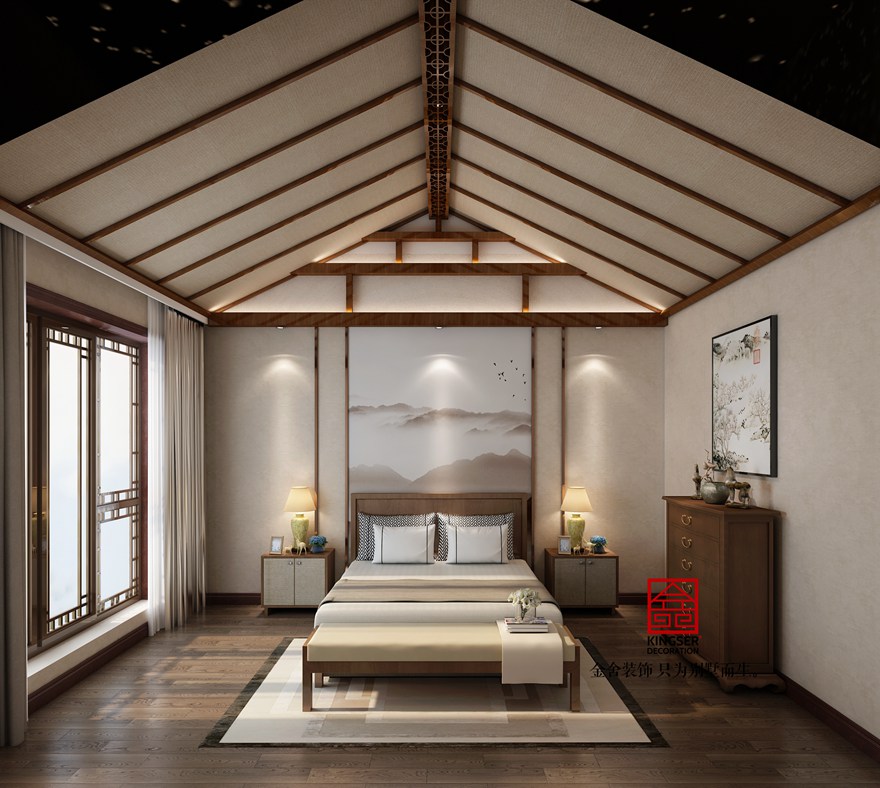 大者別墅裝修-中式風格-臥室