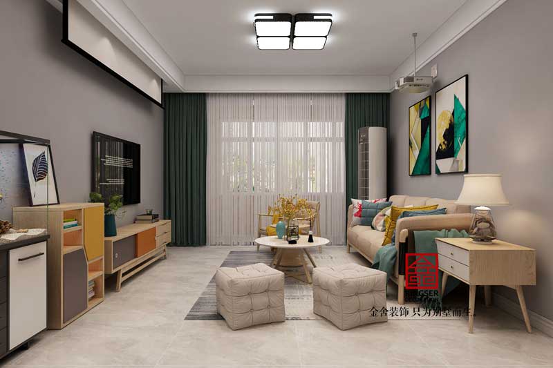 天山國賓壹號88平米現代簡約風格裝修效果圖