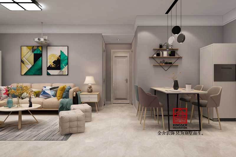 天山國賓壹號88平米現代簡約風格裝修效果圖