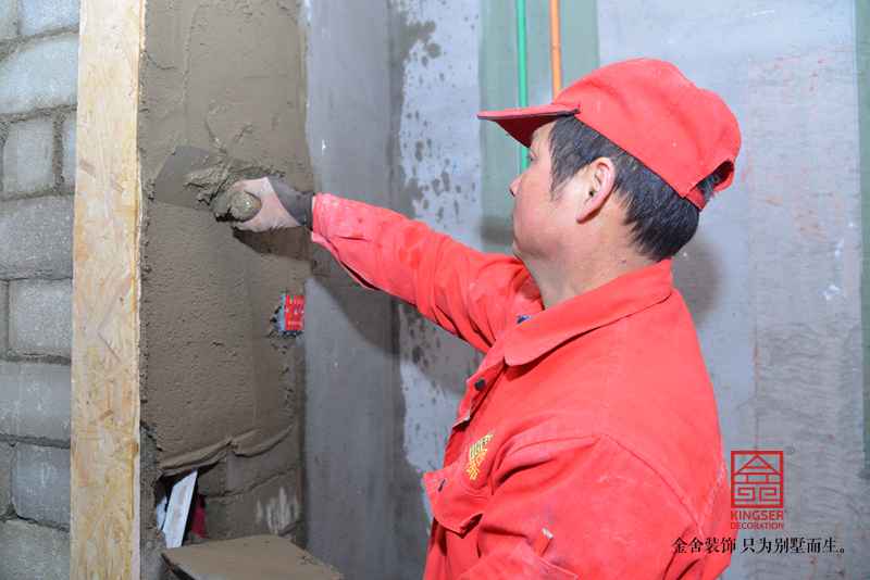 東南智匯城168平米新中式風格裝修施工現場