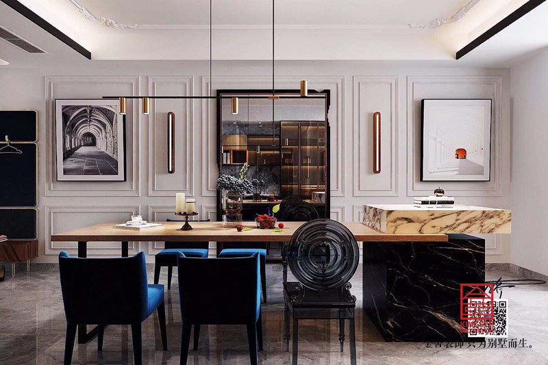 融創中心180平米裝修-港式風格-餐廳