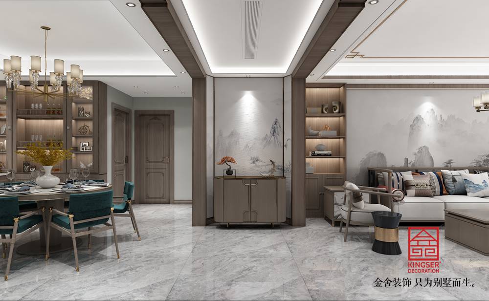 融創(chuàng)中心180平中式風格裝修-玄關(guān)