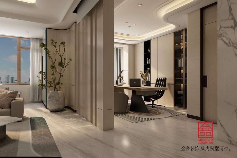 榮盛華府205平米裝修-現(xiàn)代風格-客廳