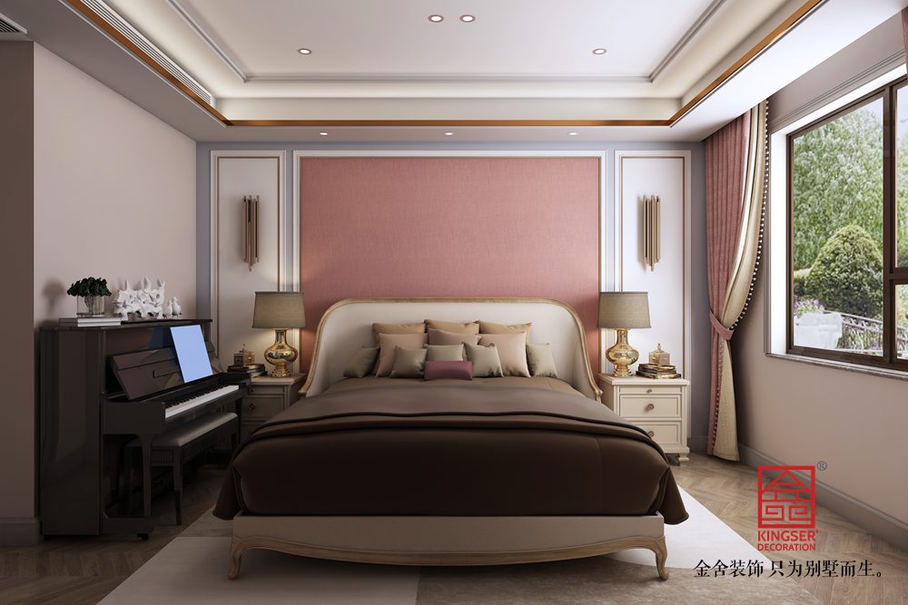 榮盛華府205平裝修-美式風格-臥室