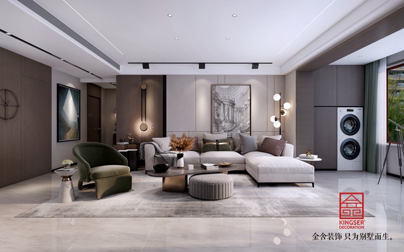 榮盛華府185平米裝修-現(xiàn)代簡(jiǎn)約-沙發(fā)背景墻