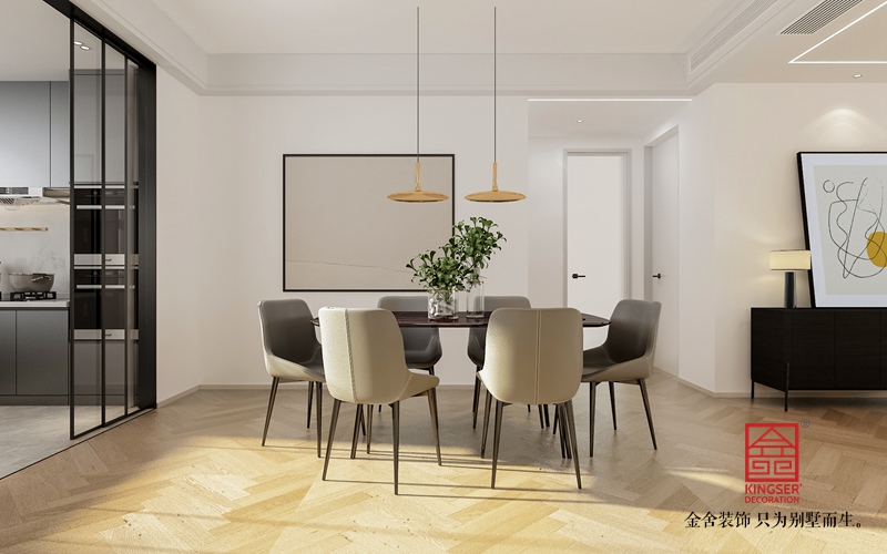 融創中心180平米現代極簡風格裝修-餐廳