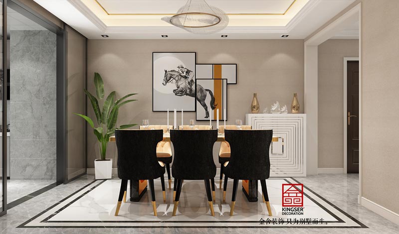 融創中心180平米美式輕奢風格裝修設計