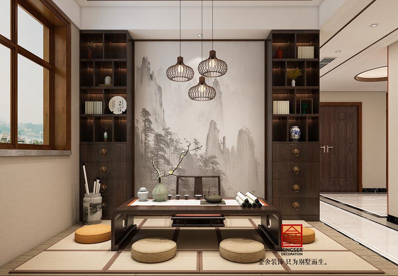 天山熙湖141平米新中式風格裝修效果圖