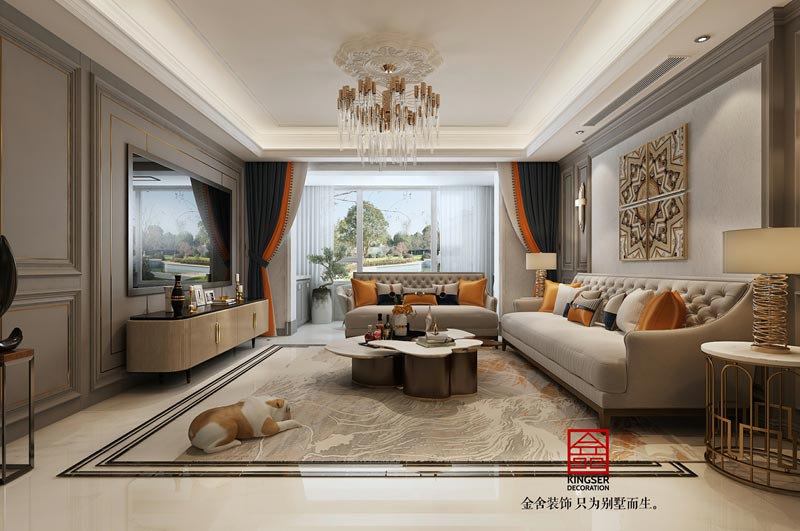 東南智匯城191平米美式輕奢風格裝修設計