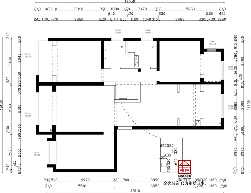 融創中心180㎡復古風格裝修戶型解析