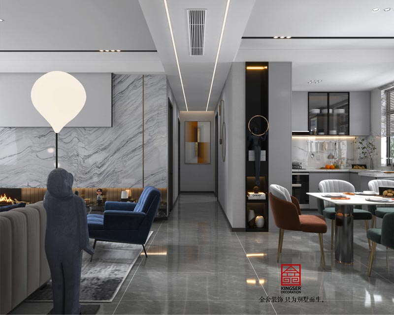 融創(chuàng)中心127平米現(xiàn)代輕奢風格裝修設(shè)計