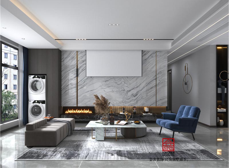 融創(chuàng)中心127平米現(xiàn)代輕奢風格裝修設(shè)計