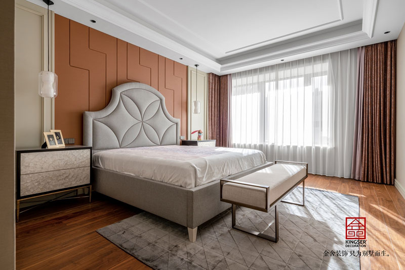 榮盛華府美式風格裝修臥室實景圖