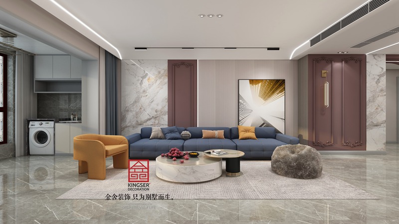 德賢華府現代輕法風格裝修圖片--客廳