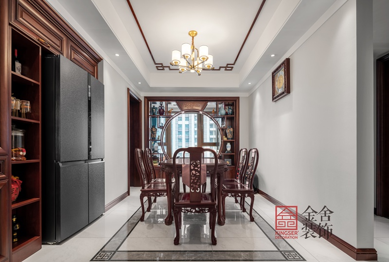 榮盛華府新中式裝修設計餐廳實景圖