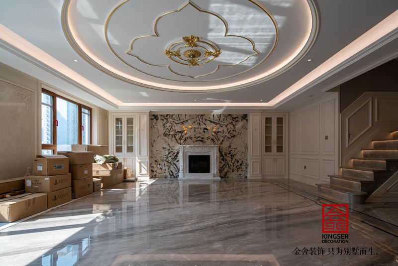 玫瑰灣300平別墅裝修主材安裝完工現場