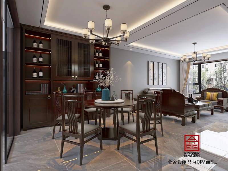 九里晴川中式風格餐廳裝修設(shè)計
