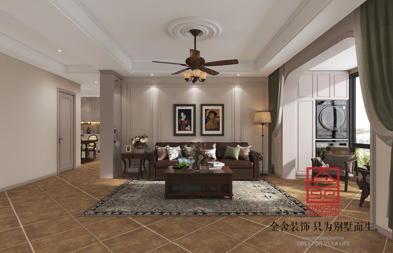 國(guó)仕山歐式風(fēng)格裝修客廳效果圖