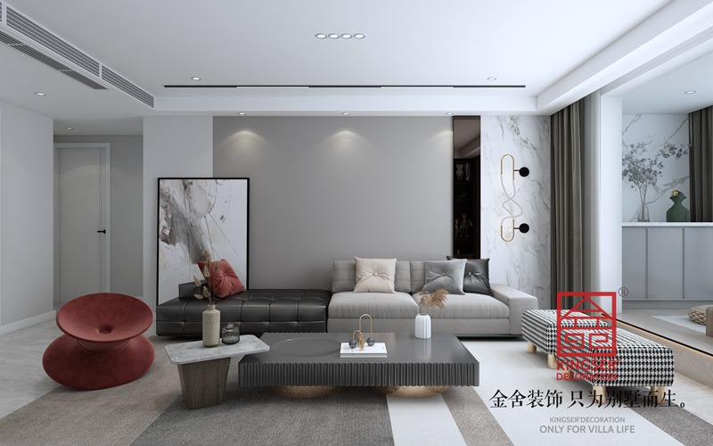 中冶德賢公館123平現(xiàn)代極簡風(fēng)格裝修設(shè)計