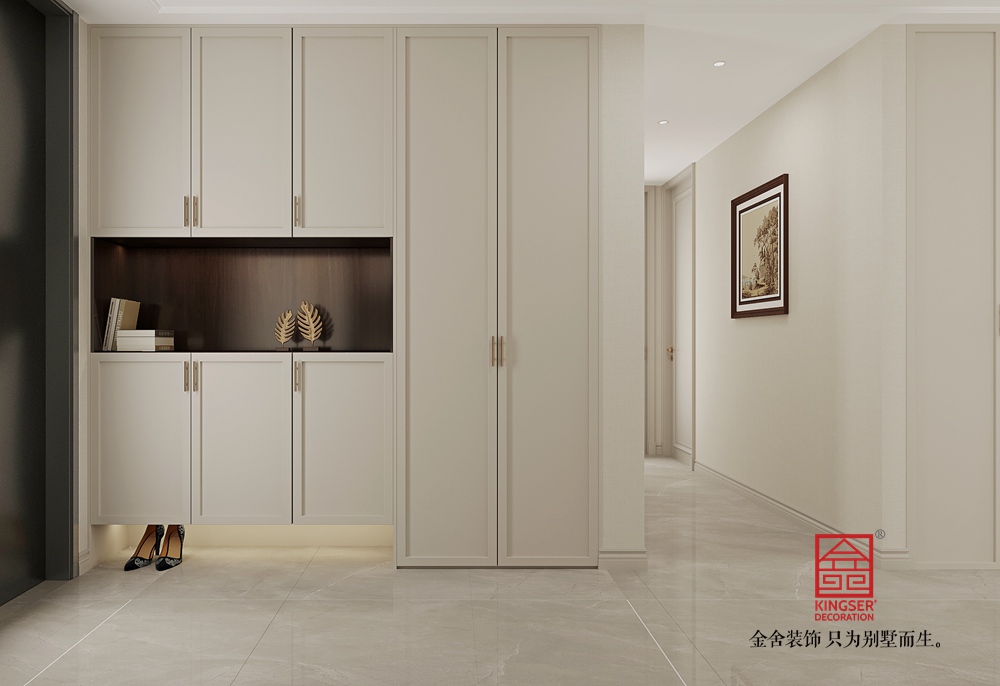 瑞凝府211平米美式輕奢風格裝修-玄關